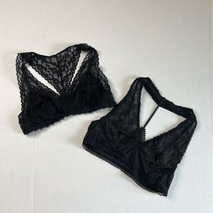 Victoria's Secret Black Lace Bralettes Racerback